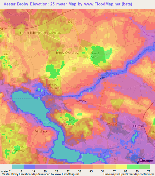 Vester Broby,Denmark Elevation Map