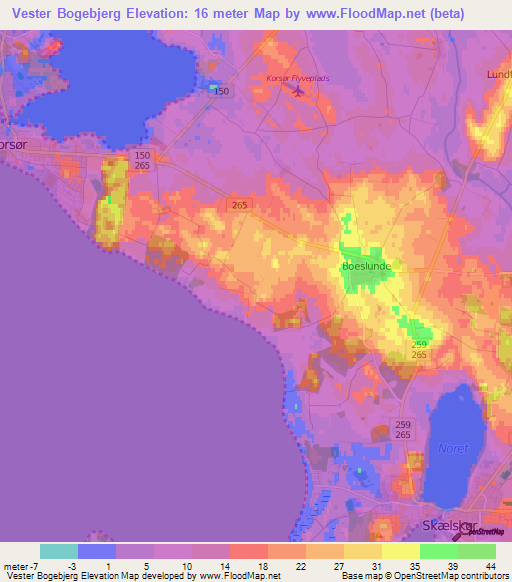 Vester Bogebjerg,Denmark Elevation Map