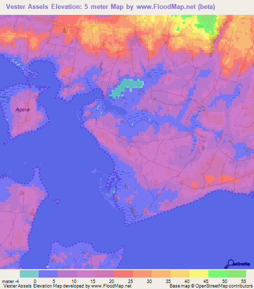 Vester Assels,Denmark Elevation Map