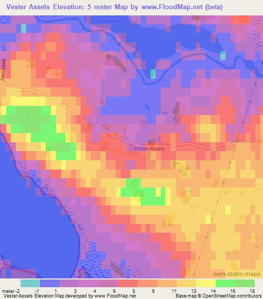 Vester Assels,Denmark Elevation Map