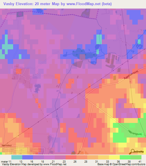 Vasby,Denmark Elevation Map