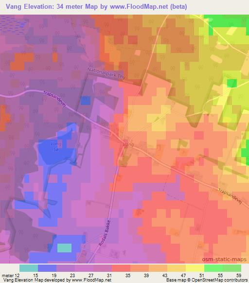 Vang,Denmark Elevation Map