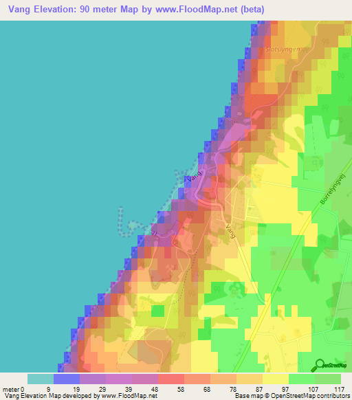 Vang,Denmark Elevation Map