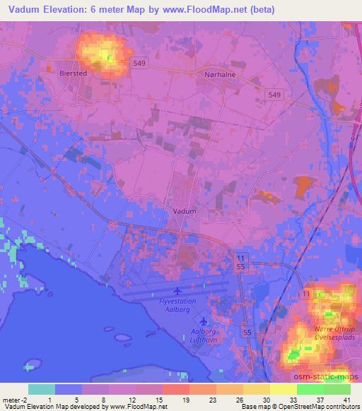 Vadum,Denmark Elevation Map