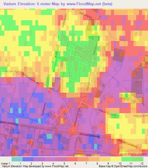 Vadum,Denmark Elevation Map