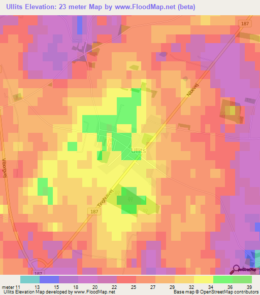 Ullits,Denmark Elevation Map