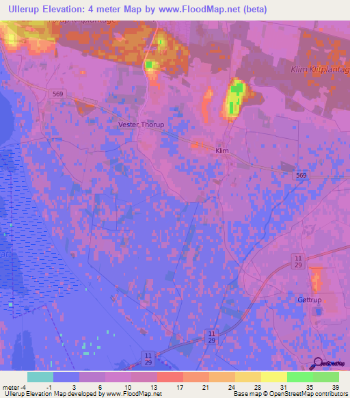 Ullerup,Denmark Elevation Map