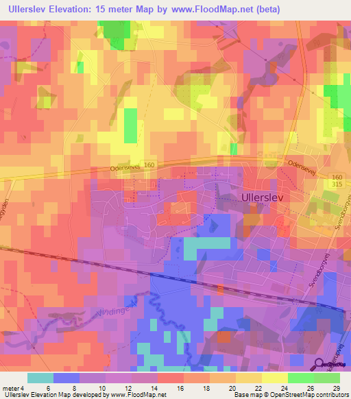 Ullerslev,Denmark Elevation Map