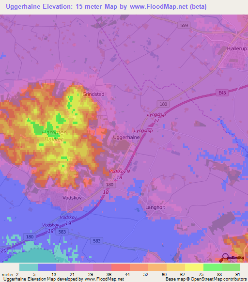 Uggerhalne,Denmark Elevation Map