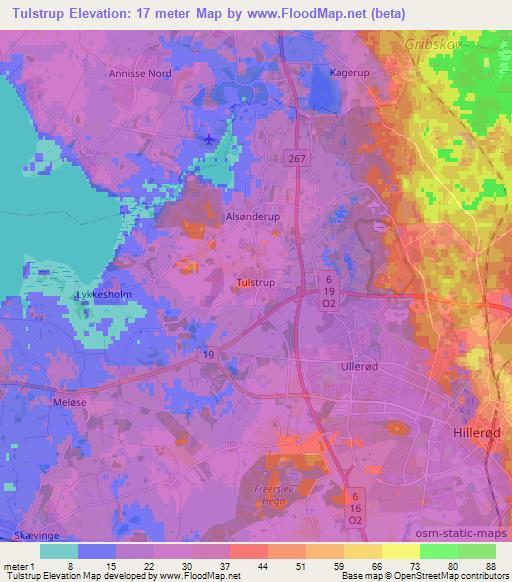 Tulstrup,Denmark Elevation Map