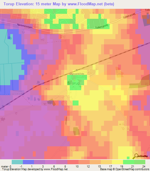 Torup,Denmark Elevation Map