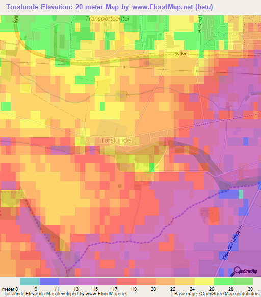 Torslunde,Denmark Elevation Map