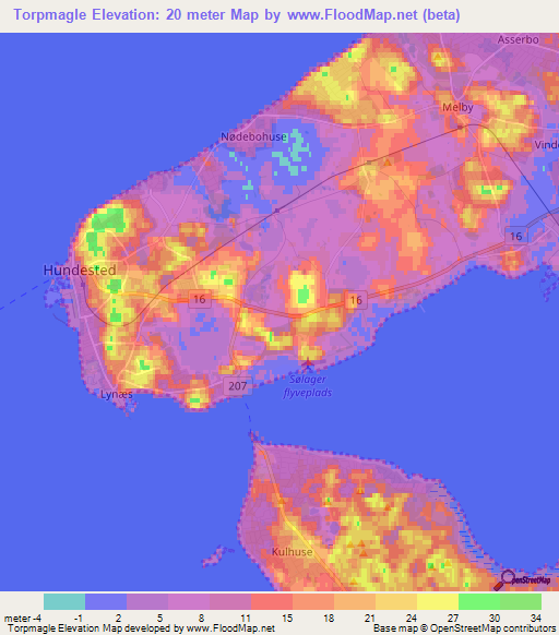 Torpmagle,Denmark Elevation Map