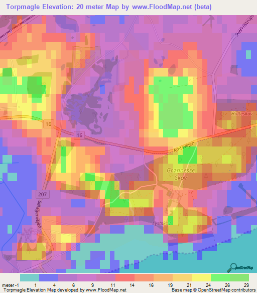 Torpmagle,Denmark Elevation Map