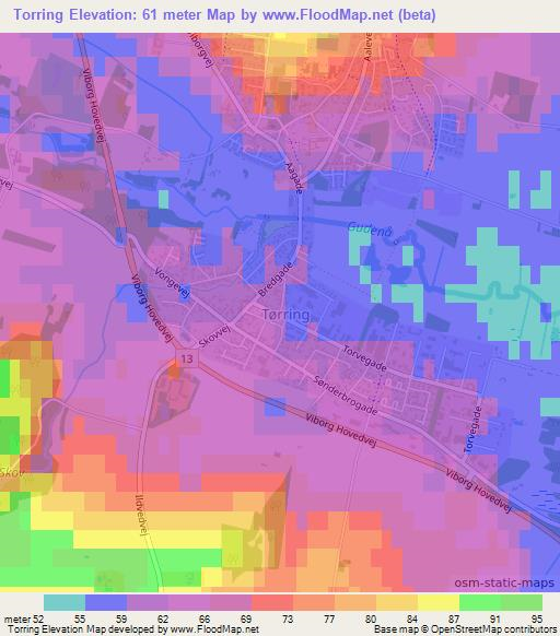 Torring,Denmark Elevation Map