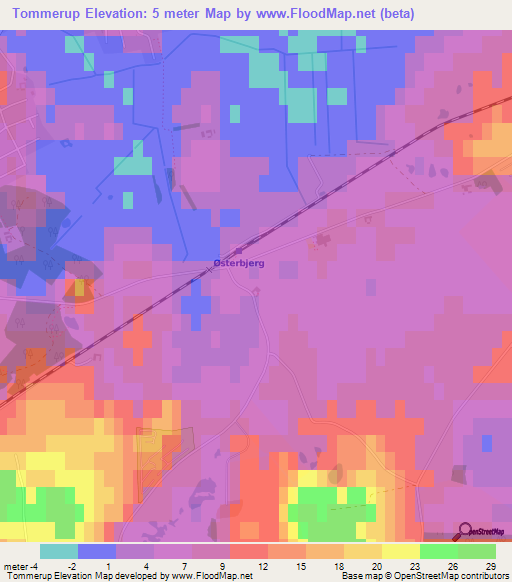 Tommerup,Denmark Elevation Map