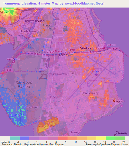 Tommerup,Denmark Elevation Map