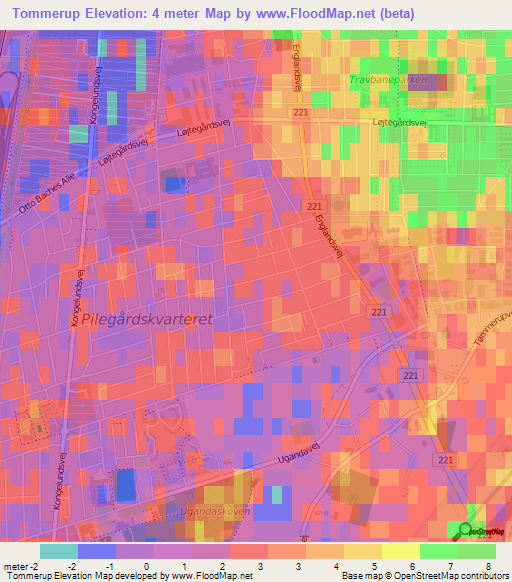 Tommerup,Denmark Elevation Map