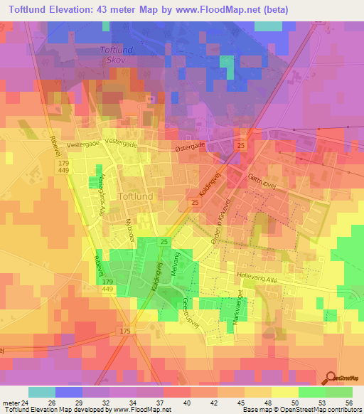 Toftlund,Denmark Elevation Map