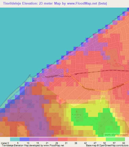 Tisvildeleje,Denmark Elevation Map