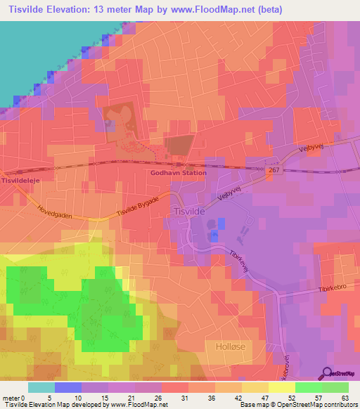 Tisvilde,Denmark Elevation Map