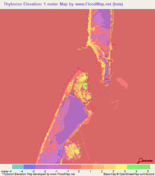 Thyboron,Denmark Elevation Map