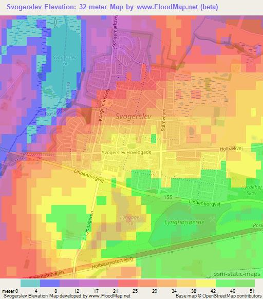 Svogerslev,Denmark Elevation Map