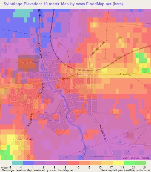 Svinninge,Denmark Elevation Map