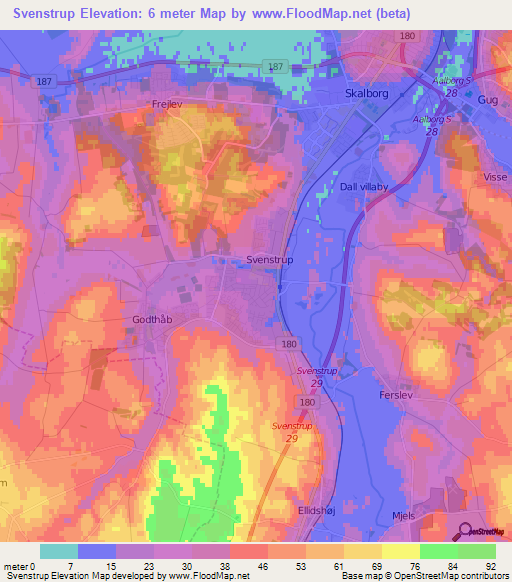 Svenstrup,Denmark Elevation Map