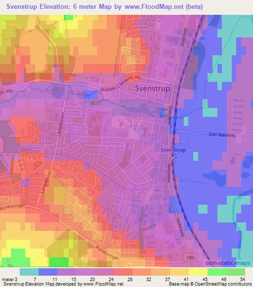 Svenstrup,Denmark Elevation Map