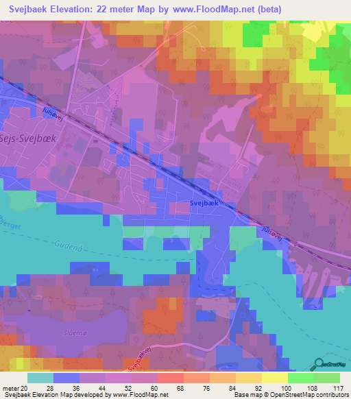 Svejbaek,Denmark Elevation Map