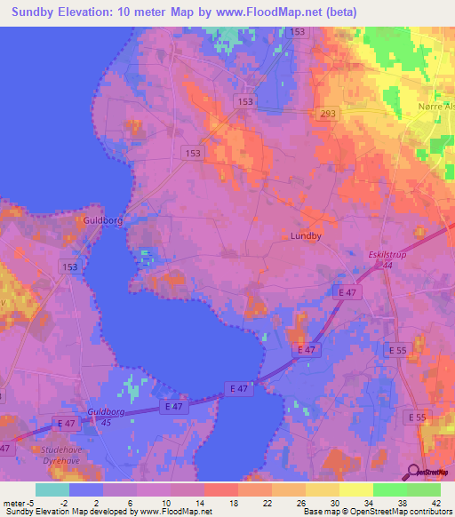 Sundby,Denmark Elevation Map