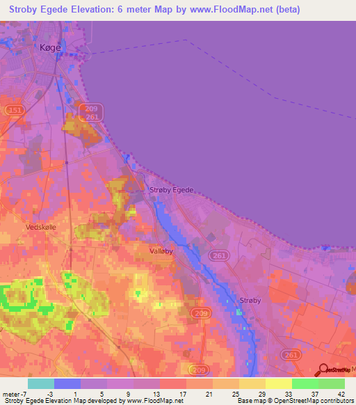 Stroby Egede,Denmark Elevation Map