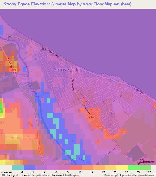 Stroby Egede,Denmark Elevation Map