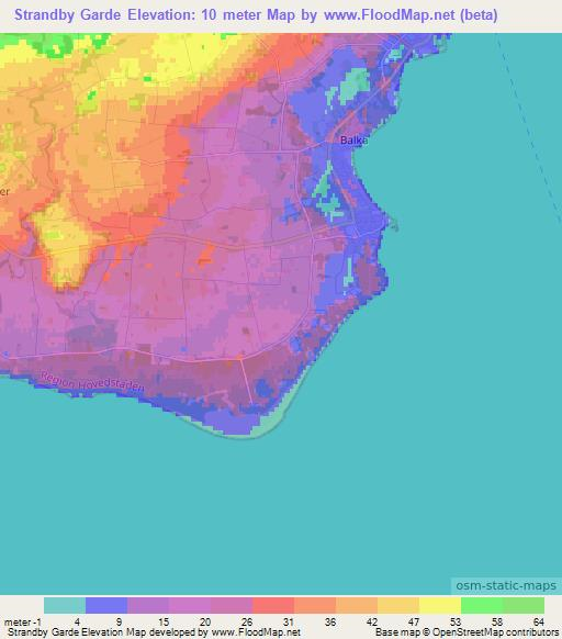 Strandby Garde,Denmark Elevation Map