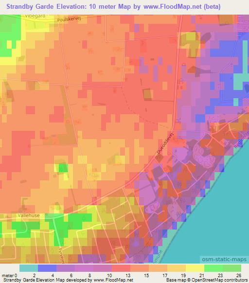 Strandby Garde,Denmark Elevation Map