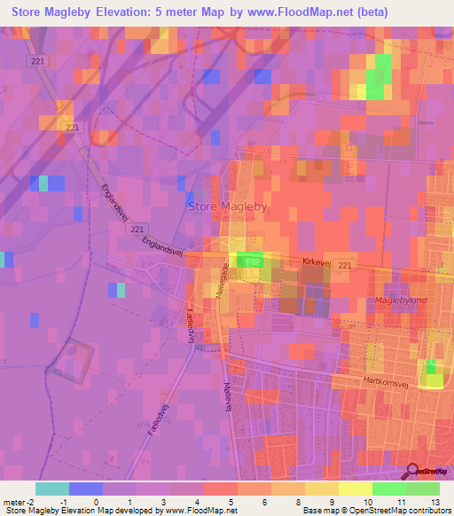 Store Magleby,Denmark Elevation Map