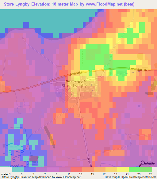 Store Lyngby,Denmark Elevation Map