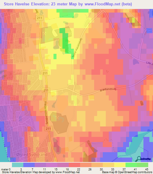 Store Havelse,Denmark Elevation Map