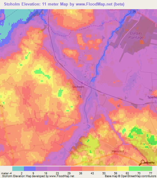 Stoholm,Denmark Elevation Map