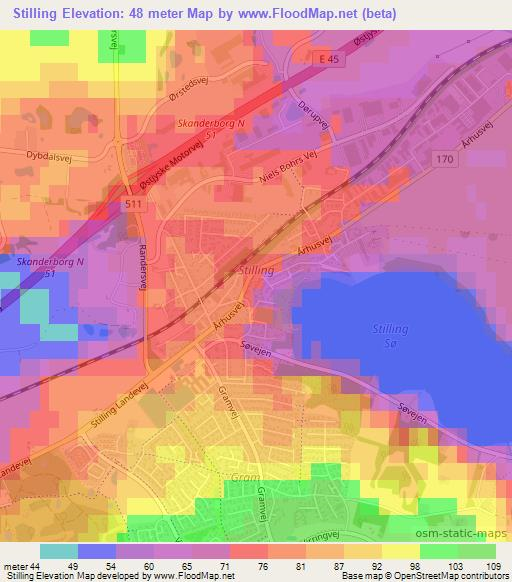 Stilling,Denmark Elevation Map