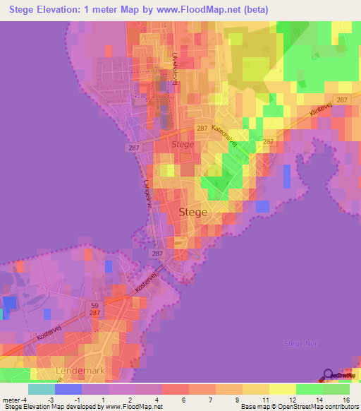 Stege,Denmark Elevation Map