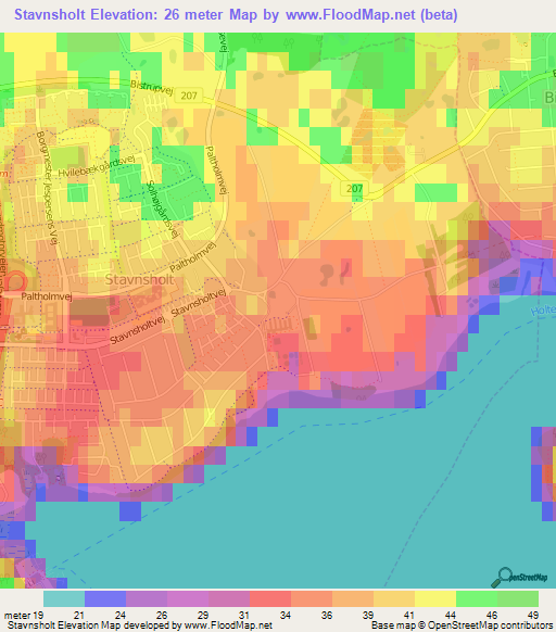 Stavnsholt,Denmark Elevation Map