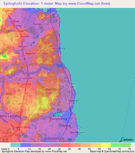 Springforbi,Denmark Elevation Map