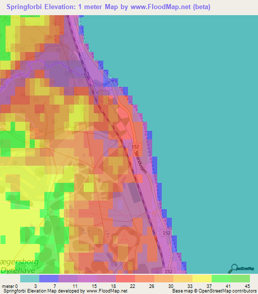 Springforbi,Denmark Elevation Map