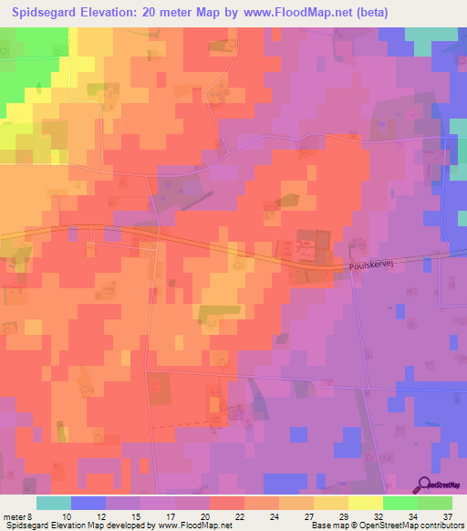 Spidsegard,Denmark Elevation Map