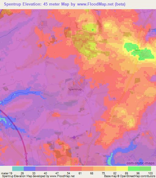 Spentrup,Denmark Elevation Map