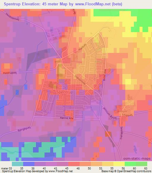 Spentrup,Denmark Elevation Map