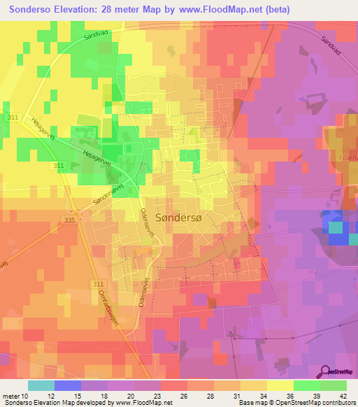 Sonderso,Denmark Elevation Map