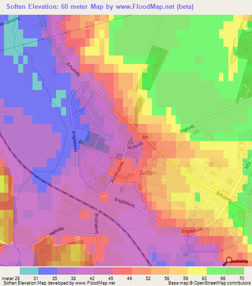 Soften,Denmark Elevation Map